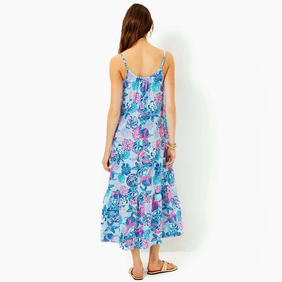 Lilly Pulitzer Amerie Linen Midi Dress Multi Bahamas Beachcomber NWT - Picture 2 of 12